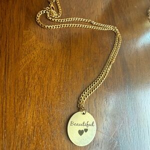Beautiful Lasered Gold Necklace